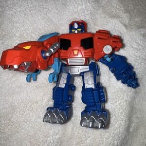 Transformers Rescue Bots Optimus Prime Dinobot T-Rex Playskool 5" Preowned *PICS